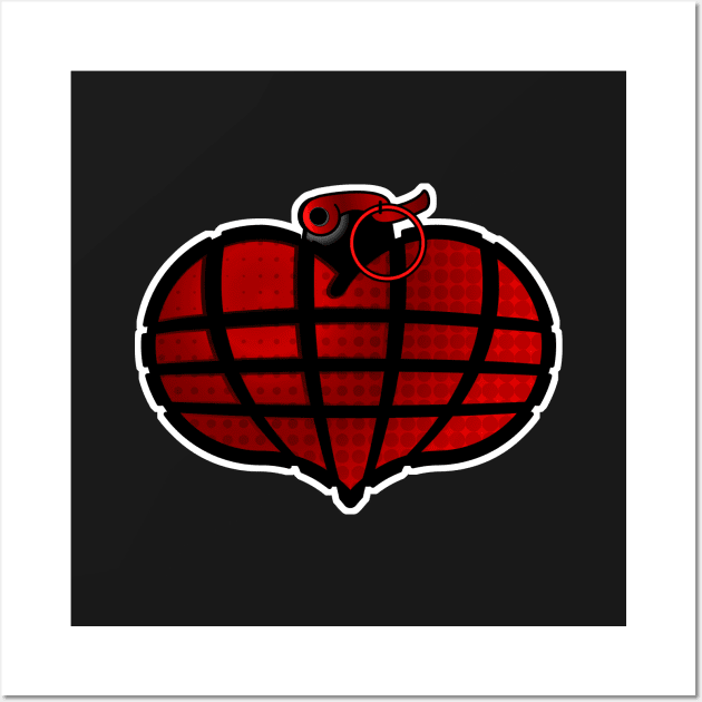 Heart Grenade: Red Wall Art by districtNative